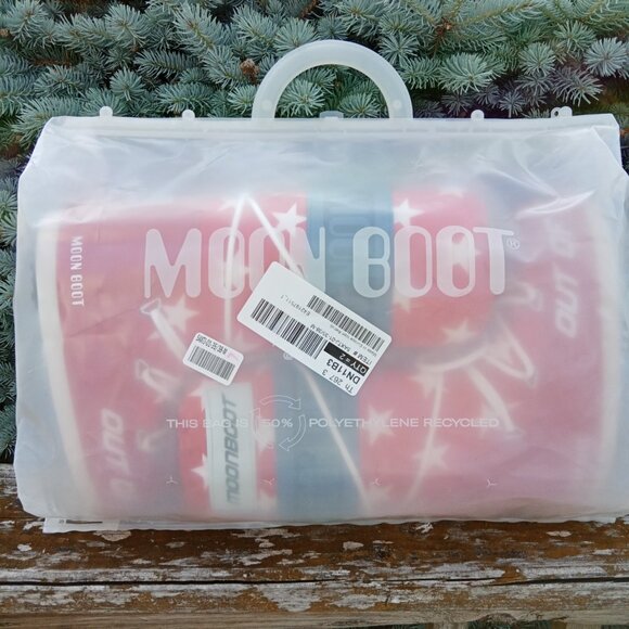 Moon Boot Retro Biker Icon Red With White Stars 35/38 fits US 5 - 7 - Picture 11 of 12